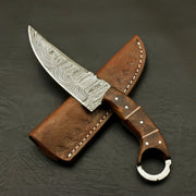 Top Custom Hand Forged Damascus Hunting/Skinning knife - rose/pakka Wood Handle Hunting Terror Defender 