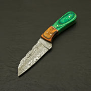 Top Custom Handmade Damascus Blade Hunting Skinning Camping Knife/Pakka Full tang with leather sheath Hunting Terror Defender 