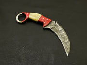 Top Superb Looking Handle of this Unique karambit Knife,made of Beautiful Damascus blade Hunting Terror Defender 