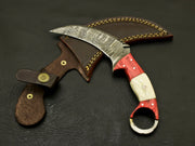 Top Superb Looking Handle of this Unique karambit Knife,made of Beautiful Damascus blade Hunting Terror Defender 