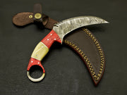 Top Superb Looking Handle of this Unique karambit Knife,made of Beautiful Damascus blade Hunting Terror Defender 