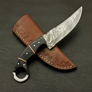 Tops Hand Forged Damascus Steel Hunting/Skinning full Tang Knife-Rosewood Handle/Sheath Hunting Terror Defender 