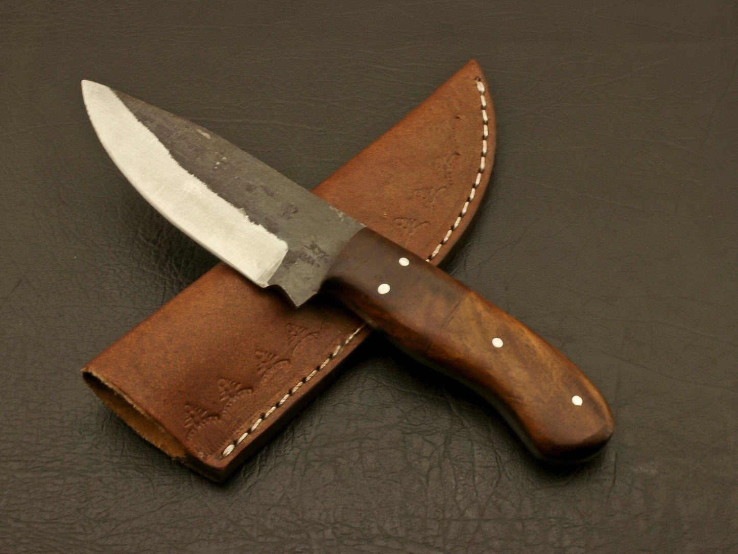 Unleash Your Inner Hunter with a One-of-a-Kind Hand Forged High Carbon Steel Full Tang Hunting Skinner Knife and Custom Leather Sheath Hunting Terror Defender 