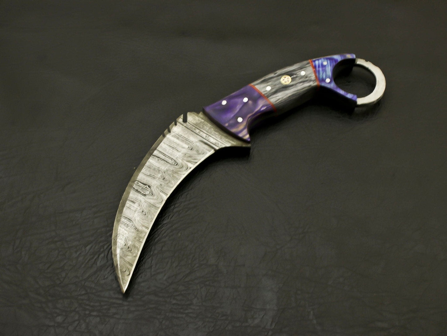 Your Hunting Skills with the Top Handmade Damascus Blade Custom Pakka Wood Karambit Hunting Knife/Full Tang Hunting Terror Defender 