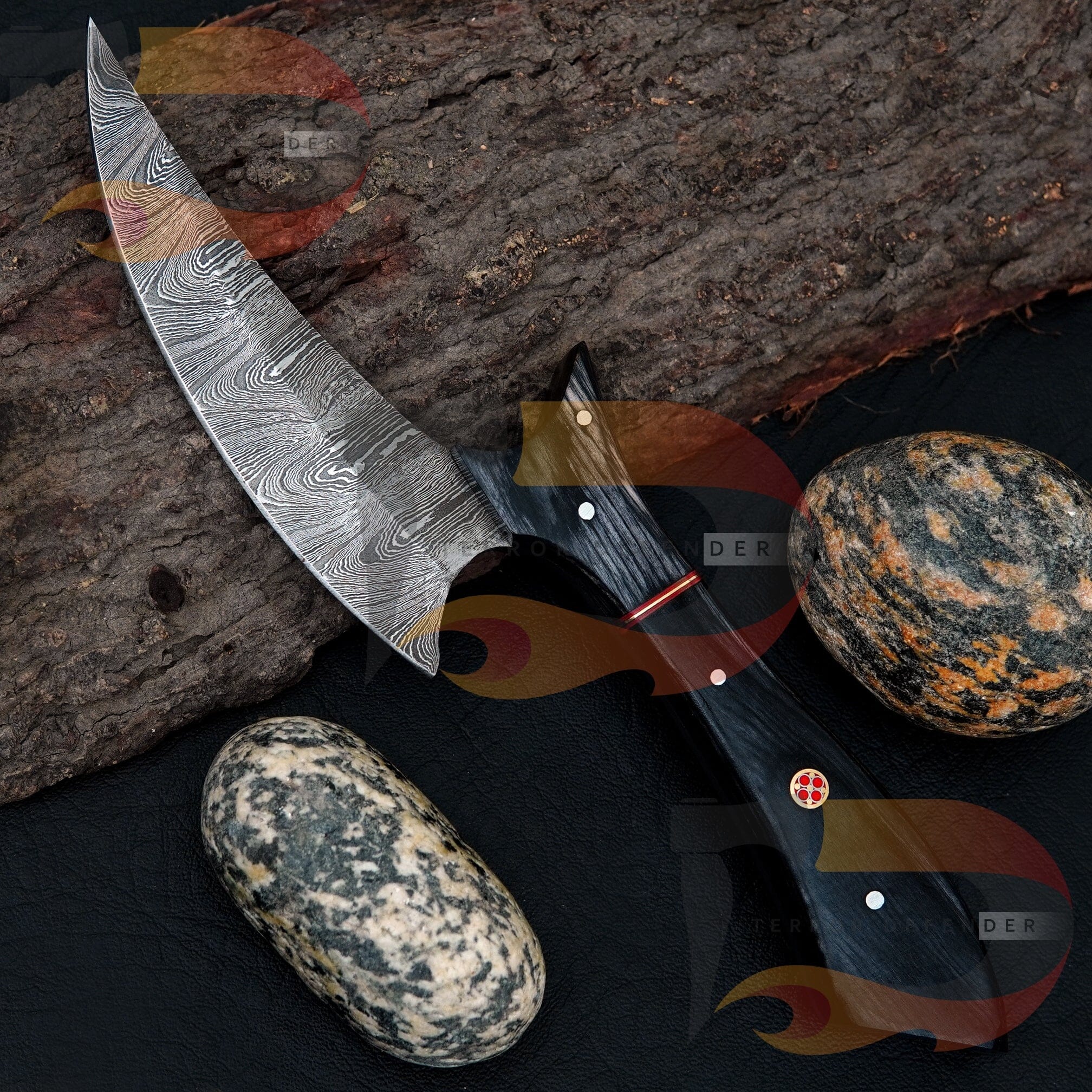 Custom Handmade High Damascus Steel Hunting Knife, Full Tang With Leather Sheath Best Gift for Him Best Hunting knife Damascus Steel knife