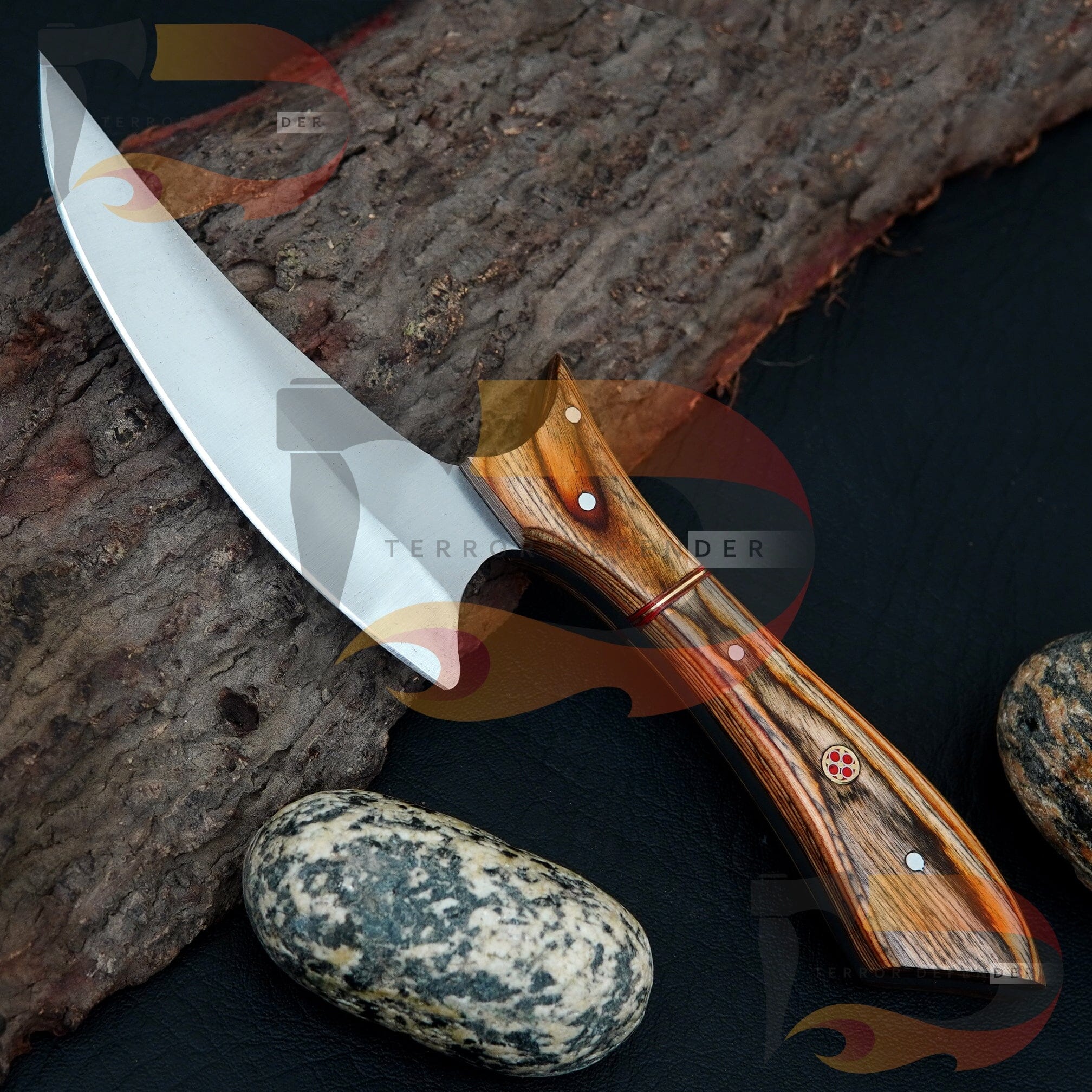 Hand Forged High-Quality Stainless steel Collectible Alloy Rosewood Handle knife Comes with pure Leather Sheath ,Best Gift for him Best gift