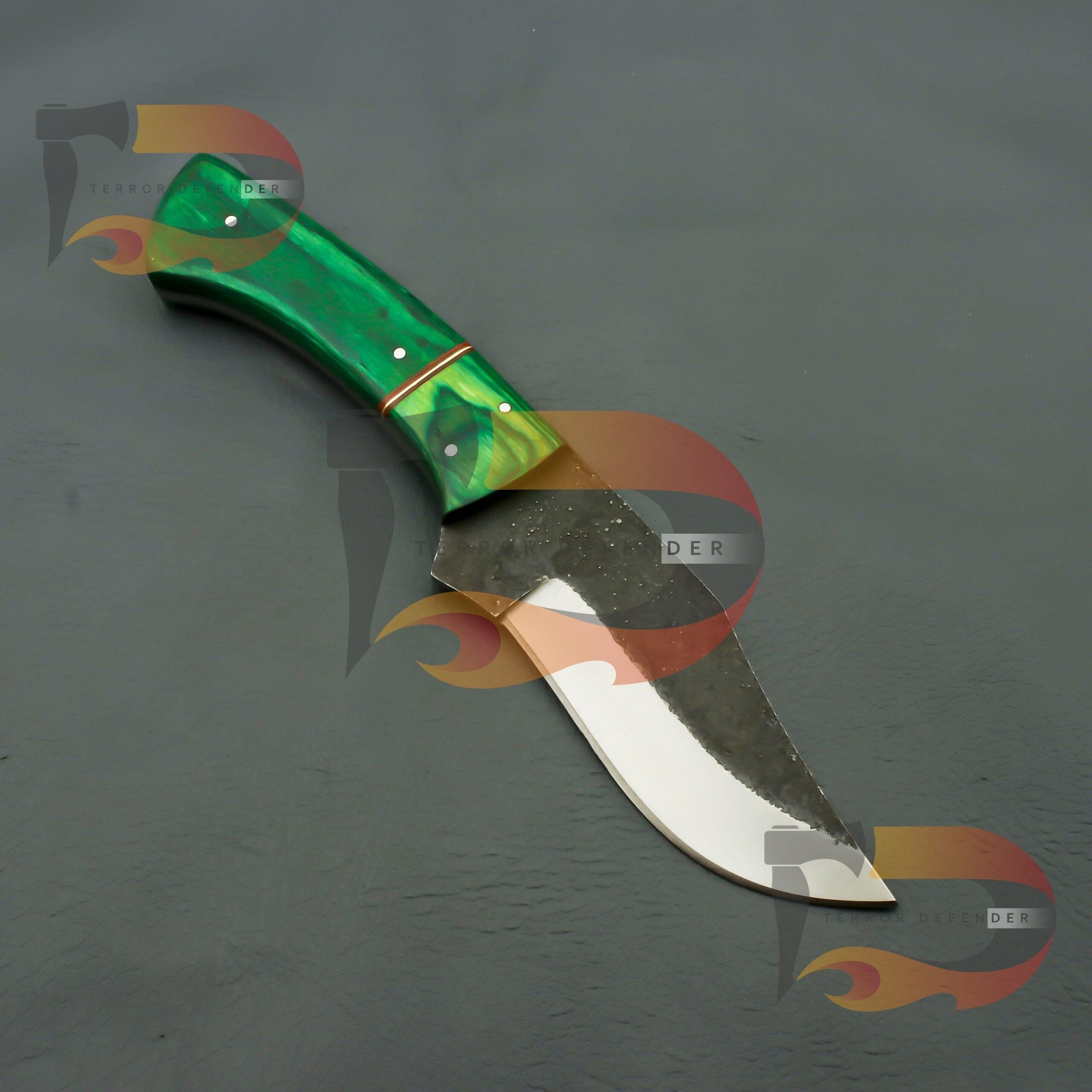 One-of-a-Kind Hand Forged Knife with Carbon Steel Blade and Custom Sheath