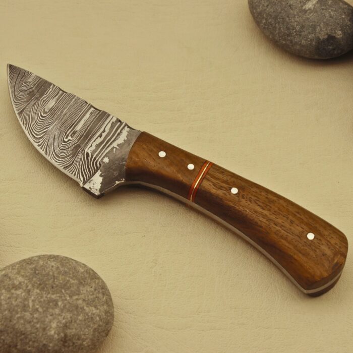 Custom 6''in Handmade Damascus Steel Hunting/Skinning Knife/Pakka Rose Wood Best Gift For Him Best Hunting Knife | Sheath EDC
