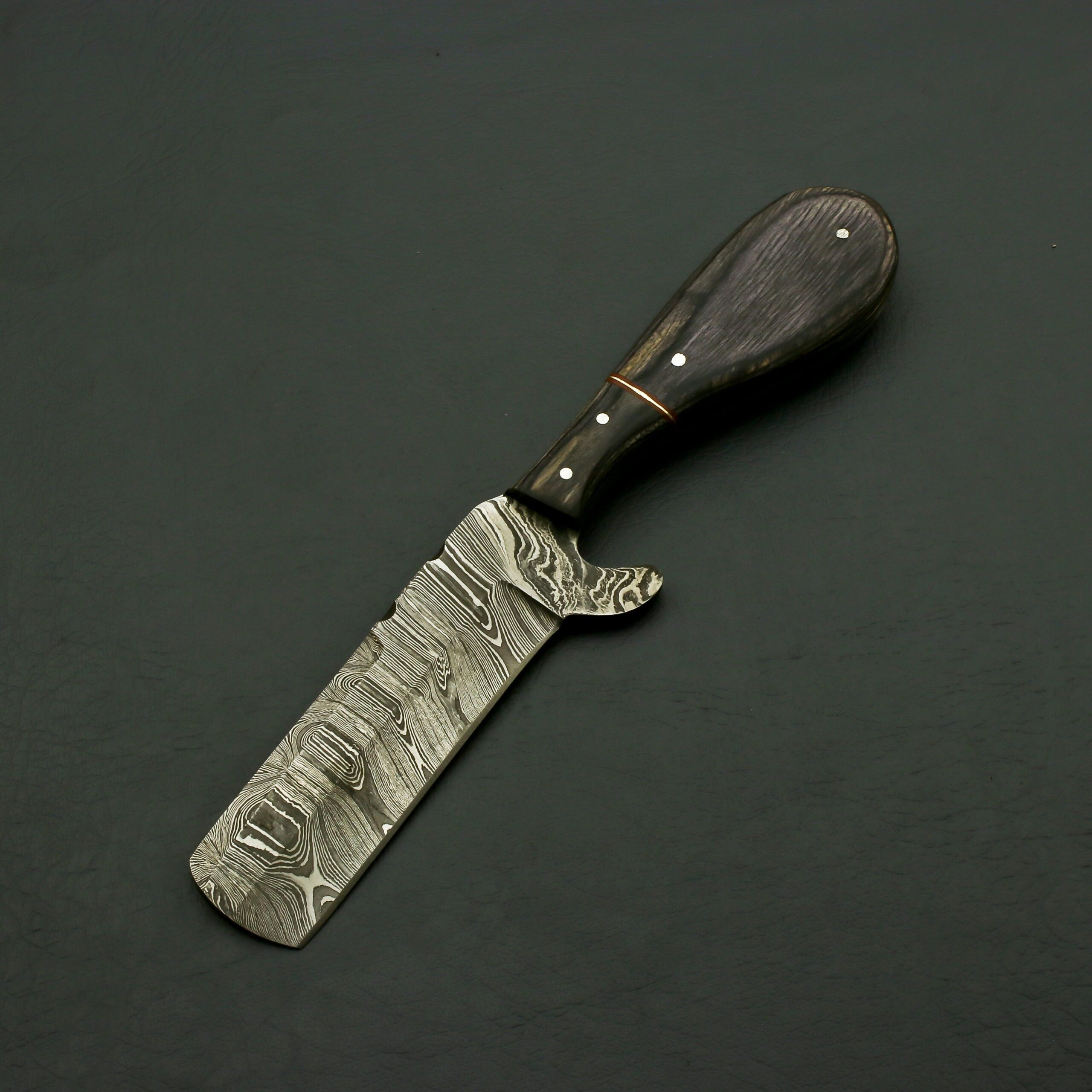 Handmade Damascus Steel Hunting Skinner Knife Pure Rosewood Handle &  Leather Sheath Best Gift For Him